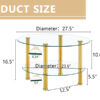 Contemporary Minimalist Double Layer Tempered Glass Coffee Table - 27.5" Top and 23.6" Bottom.Reinforced Glass Tabletop,Stainless Steel Gold Plated Legs.