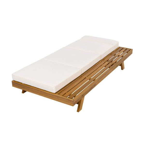 a152cc001e1146648a76e8ff91f71cda_dd33d9801cd9433d4e9e7e9d80f586ee LOUNGE CHAISE SET WITH HEADREST,SPACE AVAILABLE ON ONE SIDE, ACACIA WOOD WITH WATER-RESISTANT LOUNGE CUSHIONS (CREAM & 3-FOLD & 4 inch) - MATCHING DARK GREY/BEIGE VERSION AVAILABLE