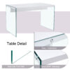 Table and chair set.White MDF Coffee Table - Reinforced with Tempered Glass Legs.Paired with 4 Dark Gray high-quality PU chairs with silver metal legs.