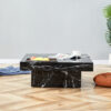 A modern and practical coffee table made of MDF material with black patterns. The fusion of elegance and natural fashion  31.4"*31.4"*12"