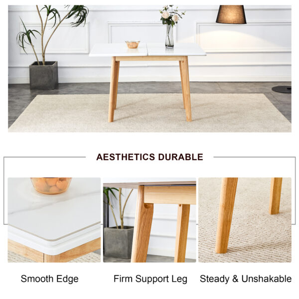 a1bd206783d64e37a6ef05c11133dccc_20240206_777ceb913ceb6956b5b712e5ddd167c9 White sintered stone tabletop with rubber wooden legs, foldable computer desk, foldable office desk, suitable for restaurants, living rooms, terraces, kitchens