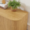 Sideboard Storage Cabinet TV Stand with wave pattern Buffet Cabinet Wooden Vertical Striped Cabinet for Kitchen/Bedroom/Entryway. Natural, 64''W x 15''D x 24''H.