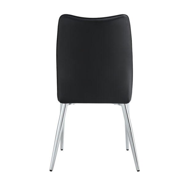 a1ce64d5d7424d6996865a83018062a6_20240205_a2f6f2813c32ed9a102c5ba98913029a Four black dining chairs. Modern chairs from the Middle Ages. Made of PU material cushion and silver metal legs. Suitable for restaurants and living rooms C-009