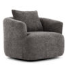 360° Swivel Chair, 38.2" Accent Chair Sofa, Upholstered Swivel Barrel Sofa Chair with a Throw Pillow for Living Room, Bedroom, Office and Hotel, Grey