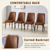 Table and chair set.64.5 x 35.4 Inch Stylish Wood Color Textured Dining Table.Paried With 4 BrownTechnology-Fabric Dining Chairs.Suitable for kitchen,Dining room,etc.