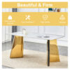 63"x31.5x30" Luxurious Snow Mountain Stone Slab Dining Table with Golden Stainless Steel Butterfly Legs.The tabletop is designed to be scratch and heat resistant.Slabs Tabletop,