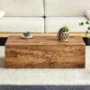 Modern MDF coffee table with wood texture pattern -39.37x23.62x11.81 inches - stylish and durable design