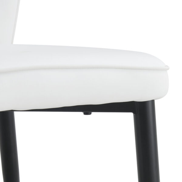 a1f3afbd445e4f63a9b75ad5462da069_92668cdb9081e078e1b027e867796c46 4 modern dining chairs with stylish PU patterned backrest and black metal legs for a comfortable home experience in the kitchen, bedroom and office.