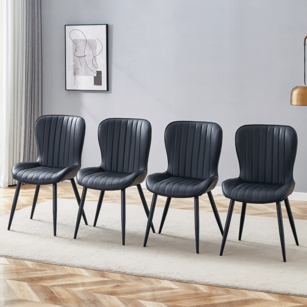 a1fdcdac41bc4fe5aecb4b471786c291_d714fd907181efa621aad4bf8621f91b The Black Minimalist Ergonomic Dining Chair Comes In A Pack of 4, With A Comfortable Design Of Extended And Curved Seat Cushions, Unlocking A Comfortable And Minimalist New Sitting Posture.