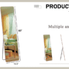 The 4th generation floor standing full-length mirror. wall mirror, bathroom makeup mirror, bedroom foyer. Elegant Flower Pear Color Full-Length Mirror - Aluminum Alloy Frame Design. 60*16.5"