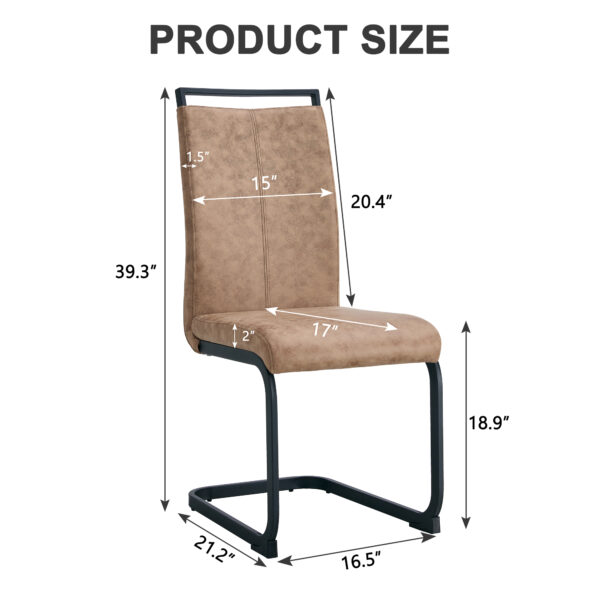 a26b0cb22fb04143b7fd7155b3b5b6fc_20240408_316c861d07e9bb5f7a84e39e43e9817f Dining Chairs,tech cloth High Back Upholstered Side Chair with C-shaped Tube Black Metal Legs for Dining Room Kitchen Vanity Patio Club Guest Office chair (Set of 2) Brown1162