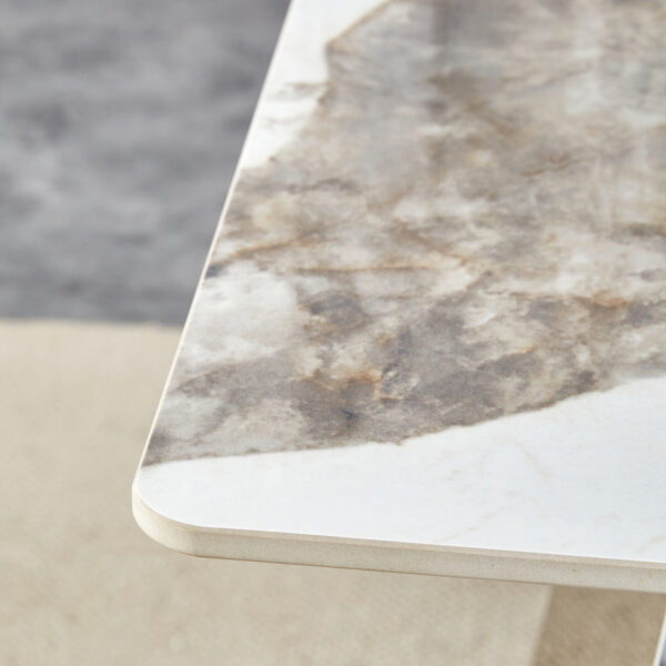a2a5dc4e3fcf448bbc2d1810fd268225_f45bd2391de9f21c723dea649130f113 63"x31.5x30" Pandora Patterned Rock Slab Dining Table with Silver Stainless Steel Butterfly Legs.The tabletop is designed to be scratch and heat resistant.Slabs Tabletop,Stainless Steels Legs.