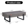 A rustic gray wood grain MDF coffee table with black metal legs - an elegant space in natural wood tones