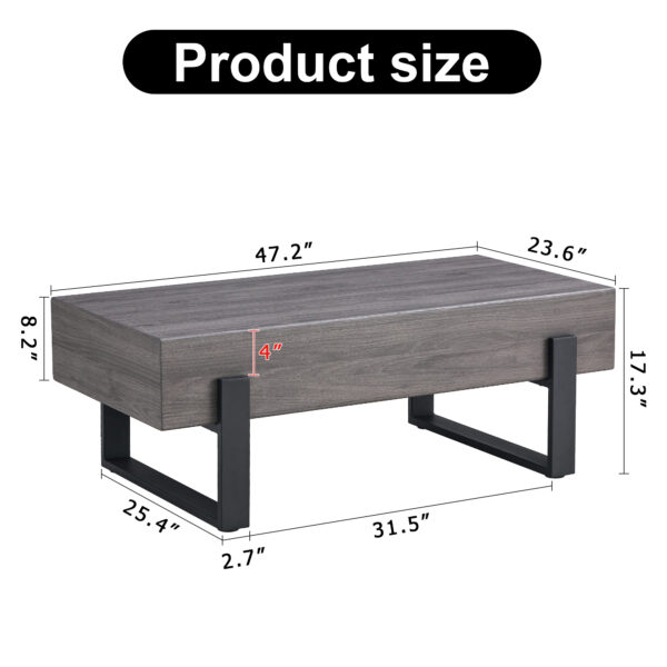 a2b09d7a641046b6b994896576f39bf1_20240122_7b08450e6b1df5d302496c5b762d21f2 A rustic gray wood grain MDF coffee table with black metal legs - an elegant space in natural wood tones