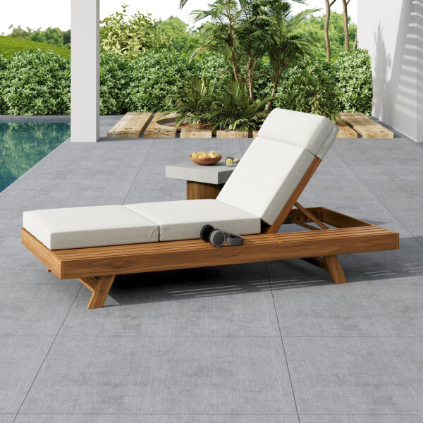 a2b4bc092a49479486be648fd919ec66_d33c8fb97b9d341bad272a037feecde3 LOUNGE CHAISE SET WITH HEADREST,SPACE AVAILABLE ON ONE SIDE, ACACIA WOOD WITH WATER-RESISTANT LOUNGE CUSHIONS (CREAM & 3-FOLD & 4 inch) - MATCHING DARK GREY/BEIGE VERSION AVAILABLE