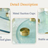 Double layer rotatable round glass.Golden aluminum plate,The rotatable design makes it convenient to retrieve and place items.The upper glass has a diameter of 24 inches, the lower glass15 inches.
