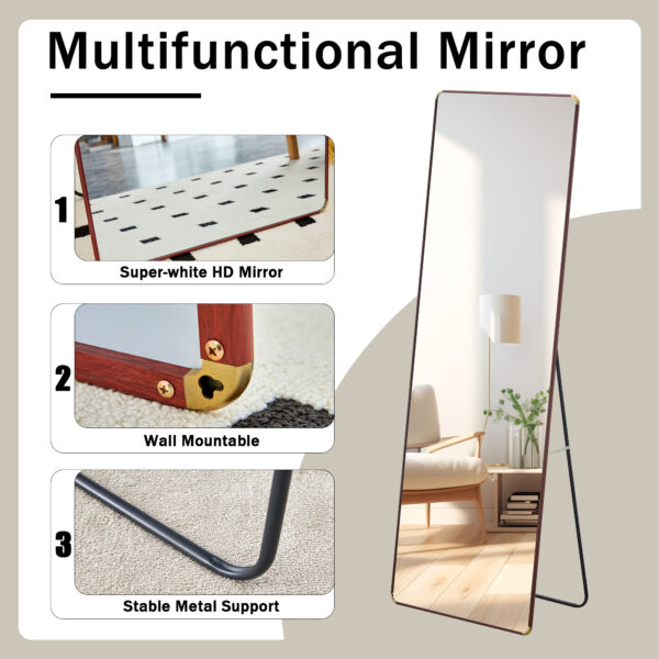 The 4th generation floor standing full-length mirror. wall mirror, bathroom makeup mirror, bedroom foyer, clothing store, wall mounted.    65 "* 23.2"