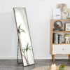 4rd generation packaging upgrade brown solid wood frame full body mirror, dressing mirror,  decorative mirror, clothing store, floor standing mirror. W1151124247