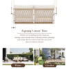TREXM 1-Piece Woven Rope Outdoor Swing Sofa with Soft Cushions Seating 2 for Patio, Courtyard and Balcony (Beige)