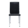 Two Black PU dining chairs,Silver Metal Legs.Simple and versatile, comfortable and accompanied. Exquisite and versatile dining chairs unlock a comfortable new experience.(Set of 2)