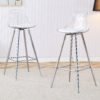 Modern and comfortable upholstered bar chairs, metal legs, small size bar chairs, suitable for part of the crowd, stylish design for dining room, kitchen, terrace and living room chairs.