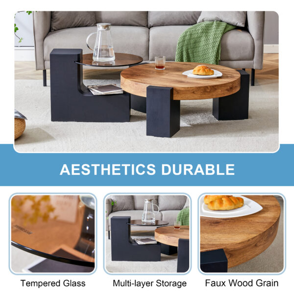 The detachable double-decker coffee table, the stylish design is more precious, and the detachable design can make the use of space more flexible and suitable for various scenes.