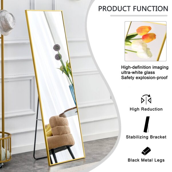 a3994379c52c4917955a5857014fc35c_e8a7e67fcced6a8464d5b7d2739362ac The 4rd generation aluminum alloy metal frame wall mounted full body mirror, bathroom makeup mirror, bedroom entrance, decorative mirror, quality upgrade, 59 "* 15.7"W1151125156