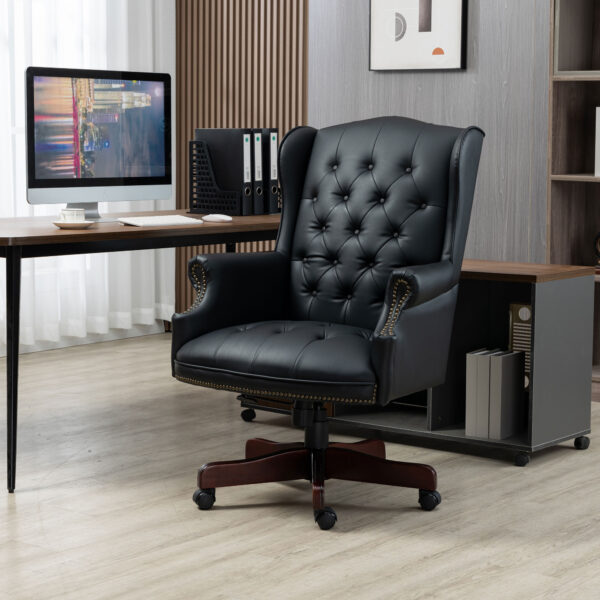 a3dd530cad0645cb99d33888369e0362_20220927_9df67185766b36af15a6a584fca1334d Executive Office Chair - High Back Reclining Comfortable Desk Chair - Ergonomic Design - Thick Padded Seat and Backrest - PU Leather Desk Chair with Smooth Glide Caster Wheels, 1 Pack Black