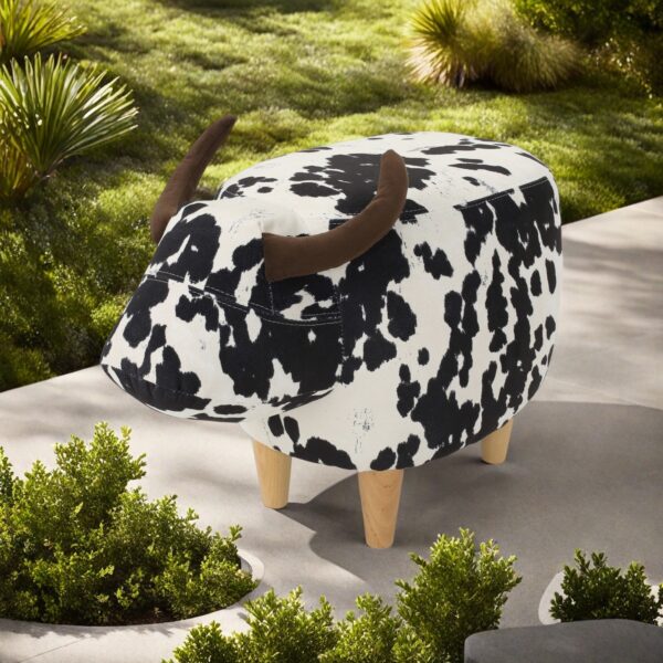 a3e14734e1de4717a384267d50f82fce_5dc64dc97a0e2c7ef47a4eb14e5d5bc9 Black and White Cow-Shaped Ottoman, Modern Ottoman, Modern Accent Stool Home Decor, Suitable for Living Room, Bedroom, Porch, Garden, Backyard, Balcony