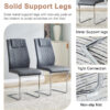 Table and chair set.36.6"Round clear glass dining table with a unique shape with ring-shaped gathered silver metal legs.Paired with 4 Dark gray high-quality PU dining chairs with silver metal legs.