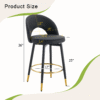 360 ° rotatable bar chair.Modern PU comfortable upholstered bar chair with smooth and beautiful black metal legs for dining room, kitchen, terrace and guest office chair.Set Of 2.W1151P153939