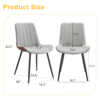 Extended Seat Cushion PU Dining Chair Set - Four Pieces.Smooth line design,Integral metal leg structure,Can integrate well into various modern home decoration styles.Gray and Brown Splicing Colors.