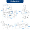 Lift Recliner Chair Heat Massage Dual Motor Infinite Position Up to 350 LBS Large Electric Power Lift Recliners with Power-Remote, Medium-firm and Heavy duty, Brown