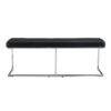 Black shoe changing bench silver metal legs,  sofa bench dining chair, suitable for bedroom fitting room, storage room, dining room, and living room. ST-005
