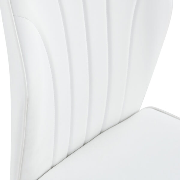 a4995e06063c400c87a8a958b68767c2_6311b6985f8d6b916d1a8202d1557c60 8 modern dining chairs with stylish PU patterned backrest and black metal legs for a comfortable home experience in the kitchen, bedroom and office.