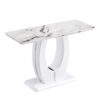 Modern Simple Glossy White Rectangular Counter Bar Table 47.24" x 18.11" x 29.52" For Living Room Bedroom Bedside Entrance House Balcony Office Bathroom. BT-1280