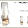 The 4th generation floor standing full-length mirror. wall mirror, bathroom makeup mirror, bedroom foyer, clothing store, wall mounted.    65 "* 23.2"