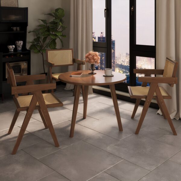 a5500508b6c4484081c226979740b954_22489292545368bb3958b25ffd7cd4d5 Modern Mid Century Dining Chairs Set of 2, Rattan Accent Chairs, Comfy Armchairs, Outdoor Wood Chairs with Armrest for Bedroom Living Room Reading Room Dining Kitchen, Brown