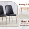 Table and chair set.63*31.4 Inch Pandora Patterned Sintered Stone Dining Table Set - 4 Black Chairs With Silver Metal Legs.Modern Light Luxury.Perfect For Dinner Room,Meeting Room,Kitchen,etc.