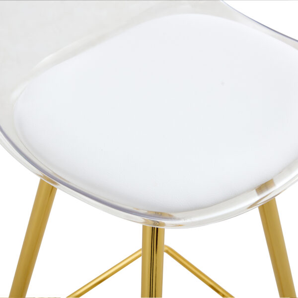 Modern and comfortable upholstered bar chairs, metal legs, small size bar chairs, suitable for part of the crowd, stylish design for dining room, kitchen, terrace and living room chairs.