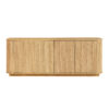 Sideboard Storage Cabinet TV Stand with wave pattern Buffet Cabinet Wooden Vertical Striped Cabinet for Kitchen/Bedroom/Entryway. Natural, 64''W x 15''D x 24''H.