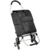 Shopping Stair Trolley with Wheels,Trolley Black Foldable Shopping Cart,Removable Shopping Oxford Waterproof Bag,Stainless Steel Triangular Wheels, Black