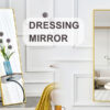The 4rd generation aluminum alloy metal frame wall mounted full body mirror, bathroom makeup mirror, bedroom entrance, decorative mirror, quality upgrade, 48 "* 13.8"