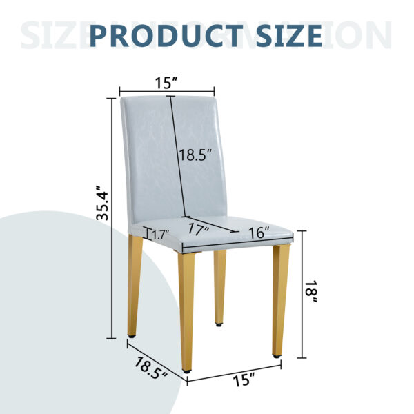 a5e1efe635894319b979a2b7778aa47d_2b642471b990585ca7a97911f620c915 Four Light Gray PU dining chairs, simple and versatile, comfortable and accompanied. Exquisite and versatile dining chairs unlock a comfortable new experience.(Set of 4)