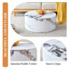 The cylindrical table with its patterned design can be easily integrated into a variety of interior styles, from coffee tables to small dining tables, workbenches or makeshift writing desks.