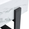 47.2"x23.6" Black and White Minimalist MDF Marble-Patterned Coffee Table.White marble pattern sticker,Black metal leg spray coating,MDF Coffee table.Showcasing a modern and simple style.