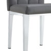 4 piece set of gray armless dining chairs brings a touch of elegance and mystery to the dining area with its deep gray tone,The grid and buckle design of the back add a vintage yet fashionable touch