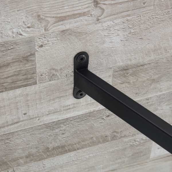 a63a8d458b9e41f0891addfa1f3bb5f1_79ba4c3ab4cbc9aa58c05161bfd17810 A minimalist retro rectangular dining table with a specially textured top and black metal legs.Contemporary Minimalist MDF Gray Textured Tabletop.Able To Give People A Visual Beauty With Rules.