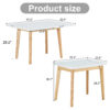 White sintered stone tabletop with rubber wooden legs, foldable computer desk, foldable office desk, suitable for restaurants, living rooms, terraces, kitchens