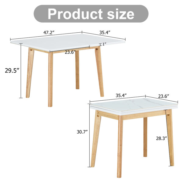 a65ad160a75d4cefa4c2f4b3d4abd671_20240206_f29a3b590edd6434726af50b3ba6efa3 White sintered stone tabletop with rubber wooden legs, foldable computer desk, foldable office desk, suitable for restaurants, living rooms, terraces, kitchens